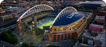 Lumen Field in aerial view.
