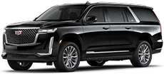 Elegant black Cadillac Premium SUV offering spacious seating for 6 passengers and luggage.